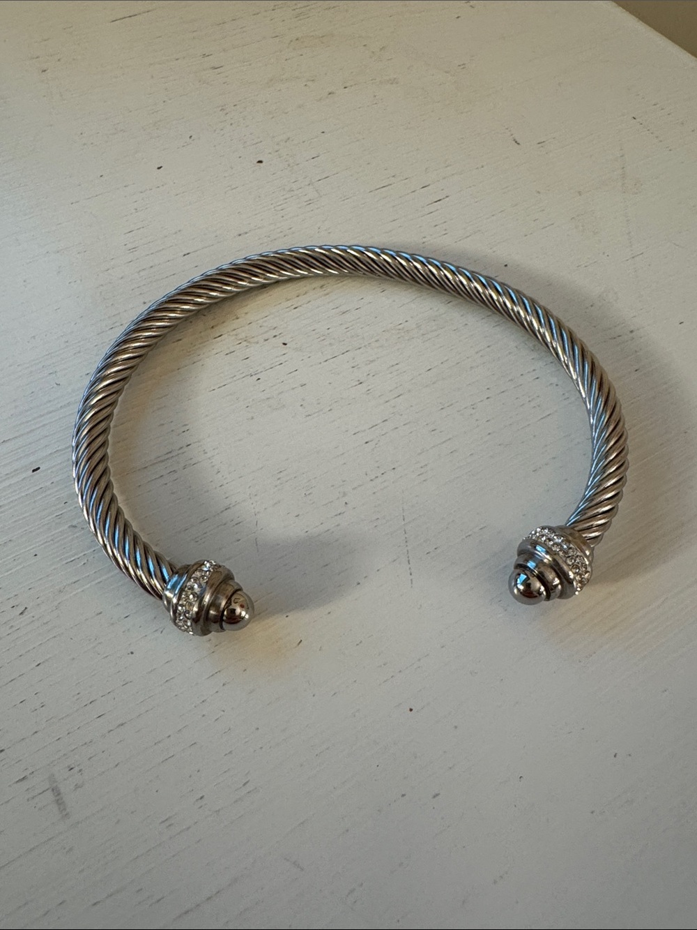 Braided Silver-Tone Open Cuff Bracelet